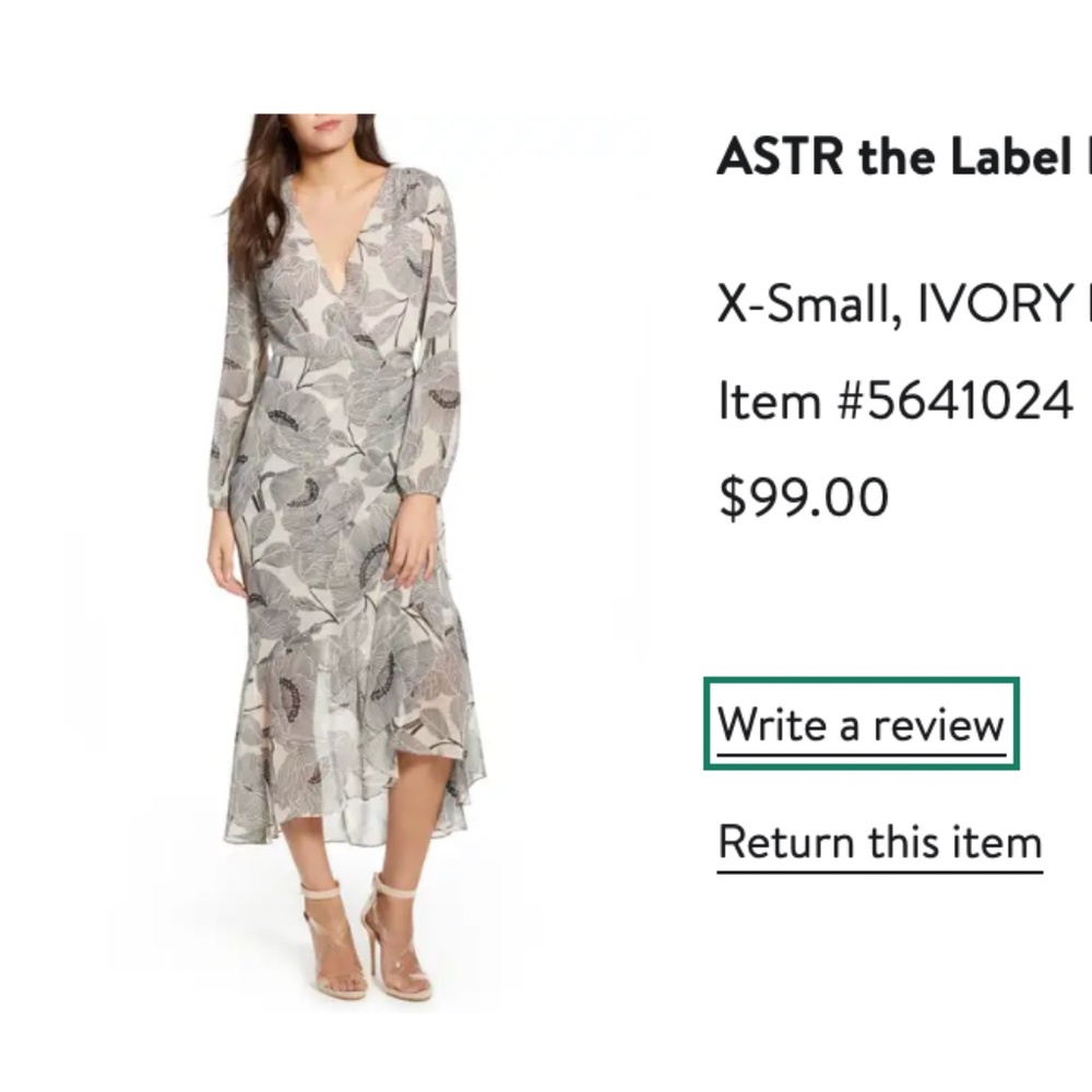 Floral ASTR Dress - Ivory/Gray - XS